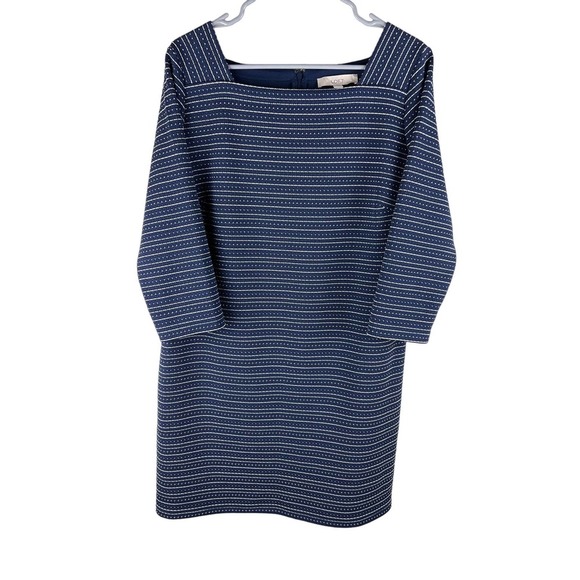 Ann Taylor LOFT Dresses & Skirts - Ann Taylor LOFT Navy Textured Knit Shift Sheath Dress Women’s Large